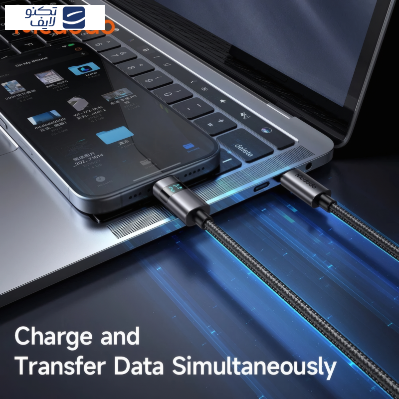 کابل تبدیل USB-C مک دودو مدل CA-561 طول 1.2 متر کابل تبدیل USB-C مک دودو مدل CA-561 طول 1.2 متر