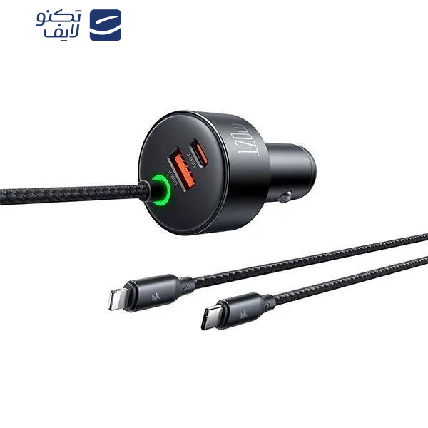 شارژر فندکی120 وات  مک دودو مدل cc-0370 به همراه کابل USB-C/لایتنینگ  شارژر فندکی120 وات  مک دودو مدل cc-0370 به همراه کابل USB-C/لایتنینگ