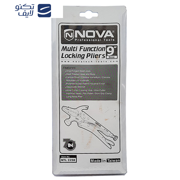 انبر قفلی همه کاره نووا مدل NTL-2258 سایز 9 اینچ انبر قفلی همه کاره نووا مدل NTL-2258 سایز 9 اینچ