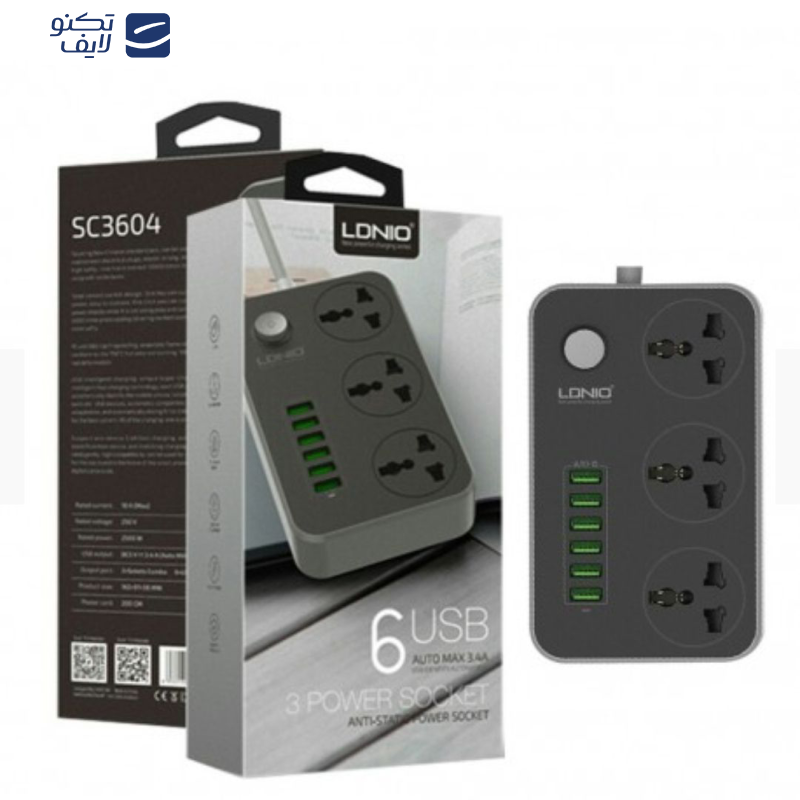 چند راهی برق الدینیو مدل SC-3604 چند راهی برق الدینیو مدل SC-3604