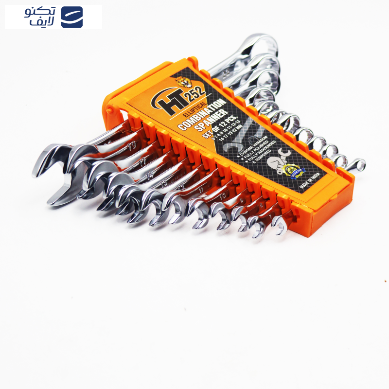 آچار یکسر تخت و یکسر رینگی اچ تی مدل YP-HT252-PPELEKANI مجموعه 12 عددی آچار یکسر تخت و یکسر رینگی اچ تی مدل YP-HT252-PPELEKANI مجموعه 12 عددی