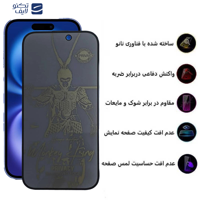 محافظ صفحه نمایش حریم شخصی اپیکوی مدل wukong privacy مناسب برای گوشی موبایل اپل iPhone 16/15/14 Pro محافظ صفحه نمایش حریم شخصی اپیکوی مدل wukong privacy مناسب برای گوشی موبایل اپل iPhone 16/15/14 Pro