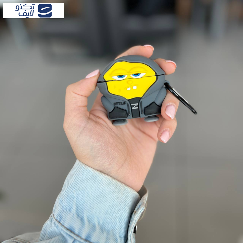 کاور مدل فانتزی طرح باب اسفنجی مناسب برای کیس اپل AirPods 4 به همراه آویز کاور مدل فانتزی طرح باب اسفنجی مناسب برای کیس اپل AirPods 4 به همراه آویز