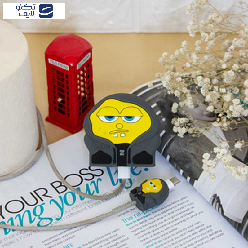 محافظ کابل سانیوان طرح عروسکی فانتزی باب اسفنجی به همراه محافظ شارژر دیواری مجموعه 4 عددی محافظ کابل سانیوان طرح عروسکی فانتزی باب اسفنجی به همراه محافظ شارژر دیواری مجموعه 4 عددی