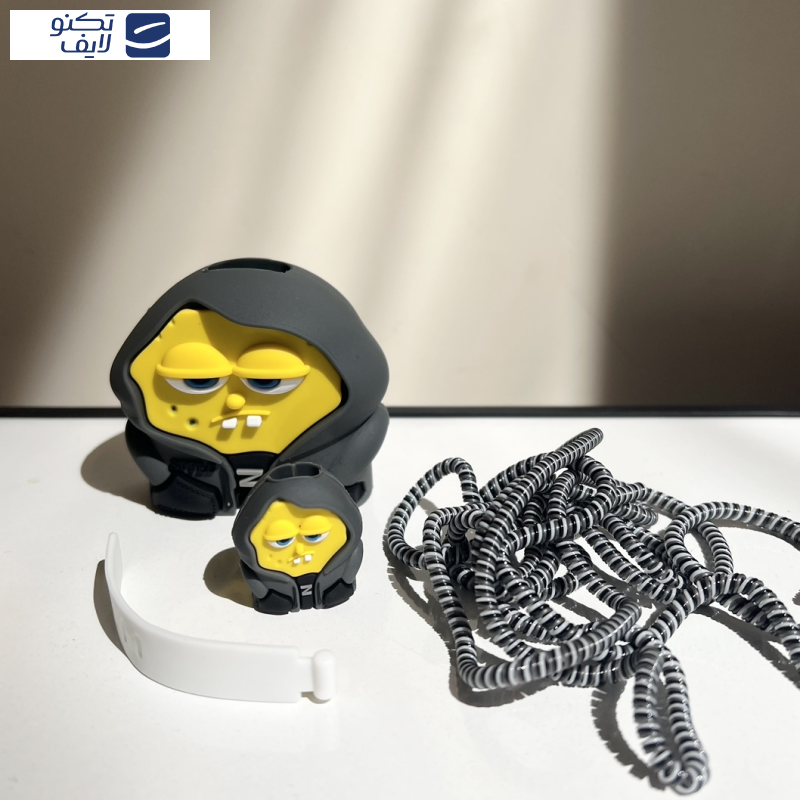 محافظ کابل طرح باب اسفنجی SpongeBob به همراه محافظ شارژر دیواری مجموعه 4 عددی