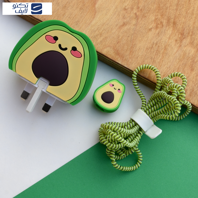 محافظ کابل وال کیس طرح اواکادو به همراه محافظ شارژر دیواری 25 وات سامسونگ مجموعه 4 عددی محافظ کابل وال کیس طرح اواکادو به همراه محافظ شارژر دیواری 25 وات سامسونگ مجموعه 4 عددی
