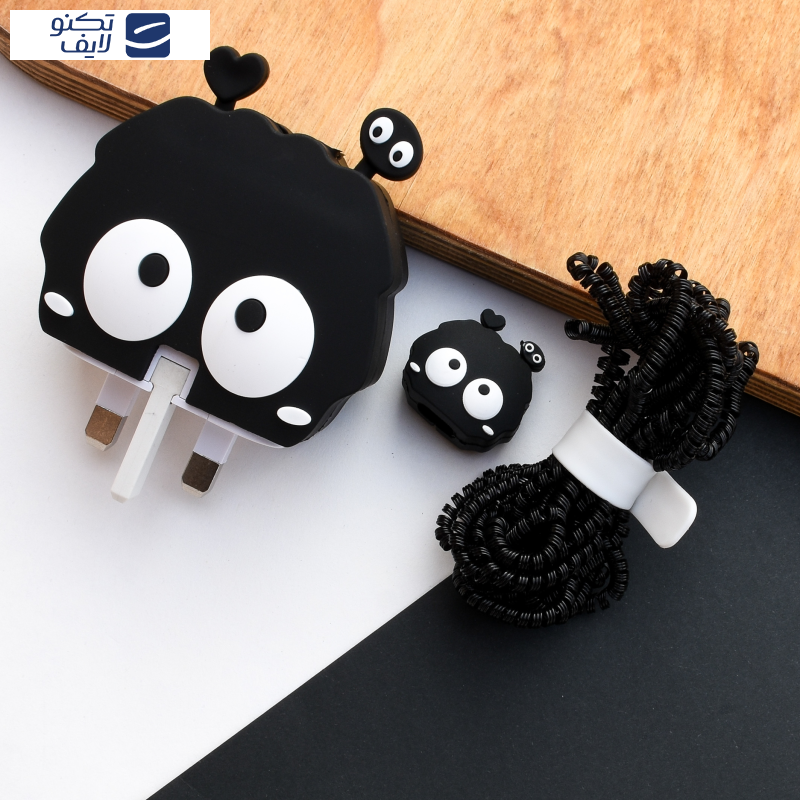 محافظ کابل وال کیس طرح میکروب به همراه محافظ شارژر دیواری 25 وات سامسونگ مجموعه 4 عددی