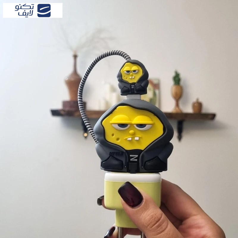 محافظ کابل وال کیس طرح باب اسفنجی به همراه محافظ شارژر دیواری 25 وات سامسونگ مجموعه 4 عددی محافظ کابل وال کیس طرح باب اسفنجی به همراه محافظ شارژر دیواری 25 وات سامسونگ مجموعه 4 عددی