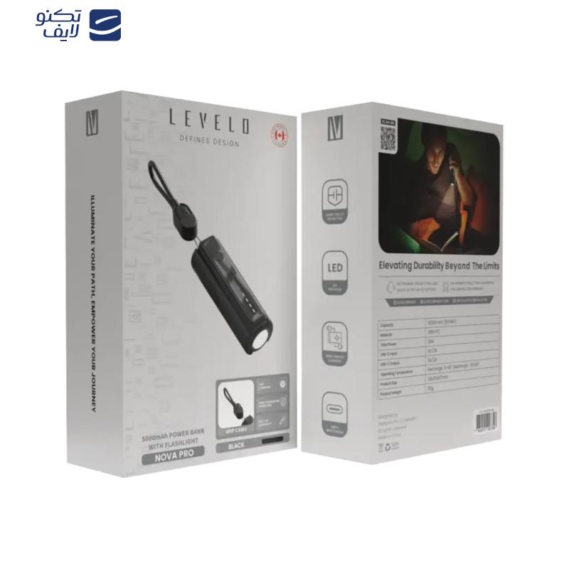 پاوربانک لولو مدل nova ظررفیت 5000 میلی آمپر ساعت به همراه چراغ قوه پاوربانک لولو مدل nova ظررفیت 5000 میلی آمپر ساعت به همراه چراغ قوه