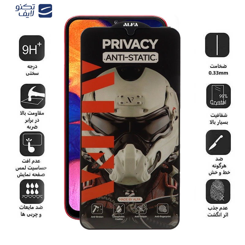 محافظ صفحه نمایش حریم شخصی اپیکوی مدل Alpha مناسب برای گوشی موبایل سامسونگ Galaxy A10 محافظ صفحه نمایش حریم شخصی اپیکوی مدل Alpha مناسب برای گوشی موبایل سامسونگ Galaxy A10