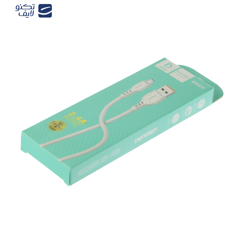 کابل تبدیل USB به microUSB دن‌من مدل D06V طول ۱ متر