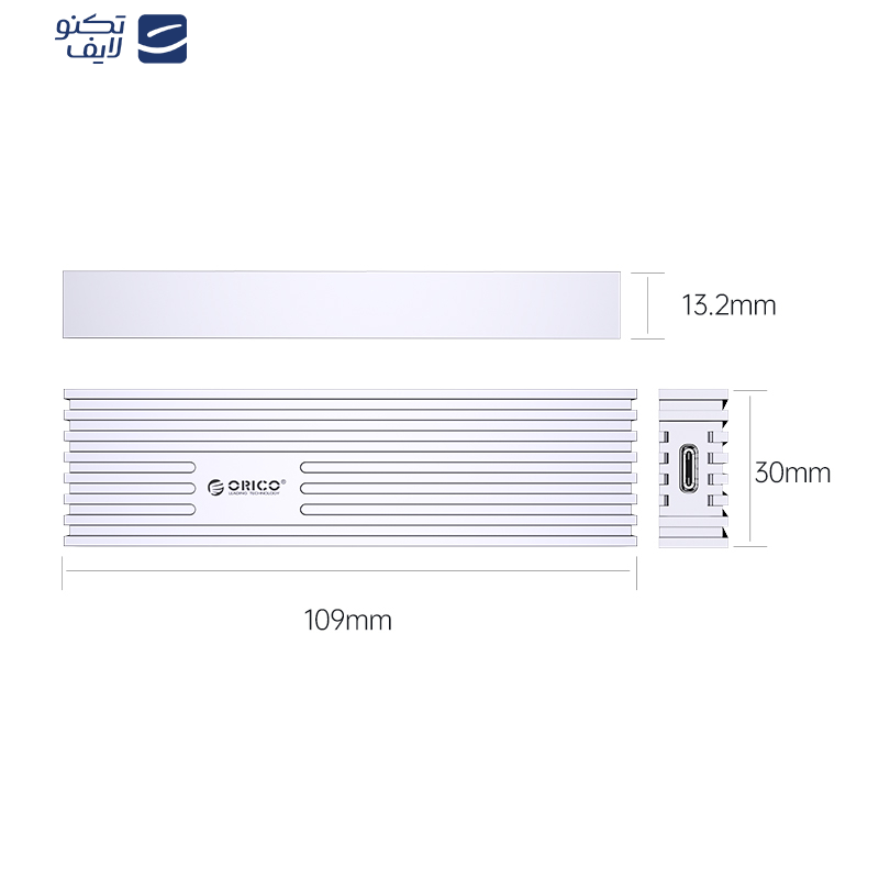 قاب M.2 NVMe/NGFF(SATA) SSD اوریکو مدل FV35C3-G2 قاب M.2 NVMe/NGFF(SATA) SSD اوریکو مدل FV35C3-G2