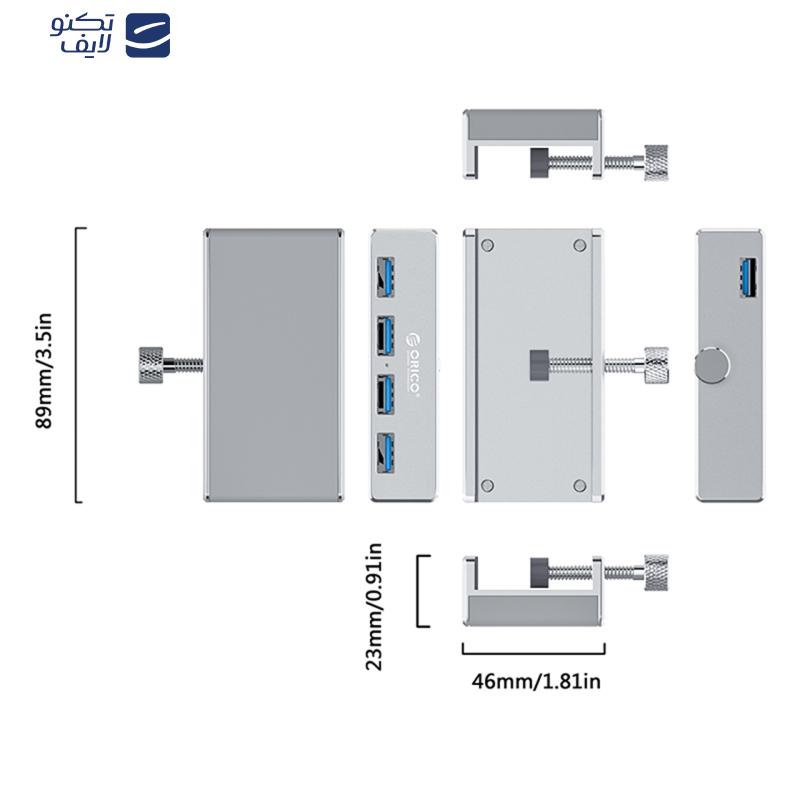 هاب USB 3.0 چهارپورت اوریکو مدل MH4PU-P  هاب USB 3.0 چهارپورت اوریکو مدل MH4PU-P
