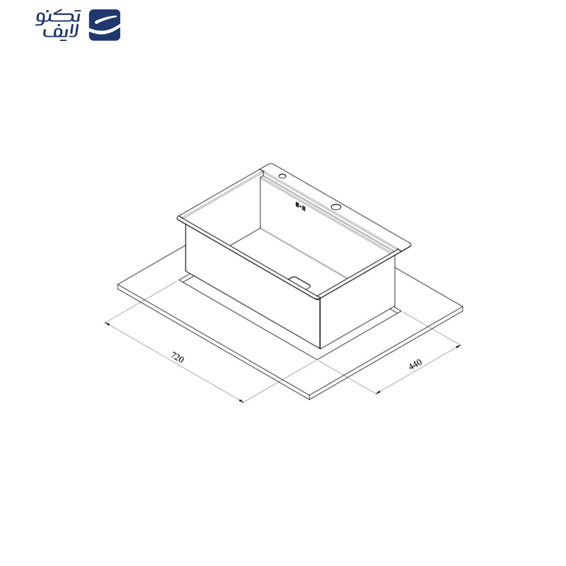 سینک ظرفشویی استیل توکار یک لگنه کن مدل BCN74 سینک ظرفشویی استیل توکار یک لگنه کن مدل BCN74