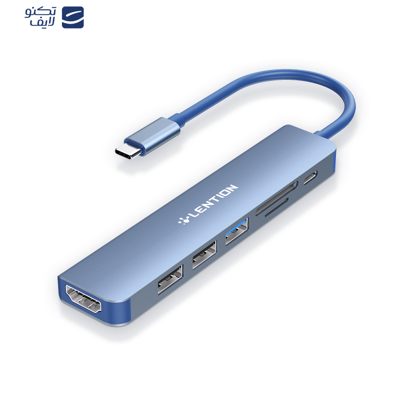 هاب 6 پورت USB-C لنشن مدل CE18-HCR   هاب 6 پورت USB-C لنشن مدل CE18-HCR