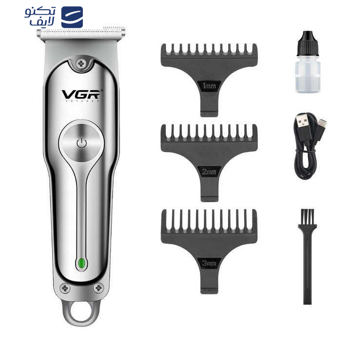 ماشین اصلاح موی سر و صورت وی جی ار مدل 071 به همراه تیغه یدک بسته 2 عددی