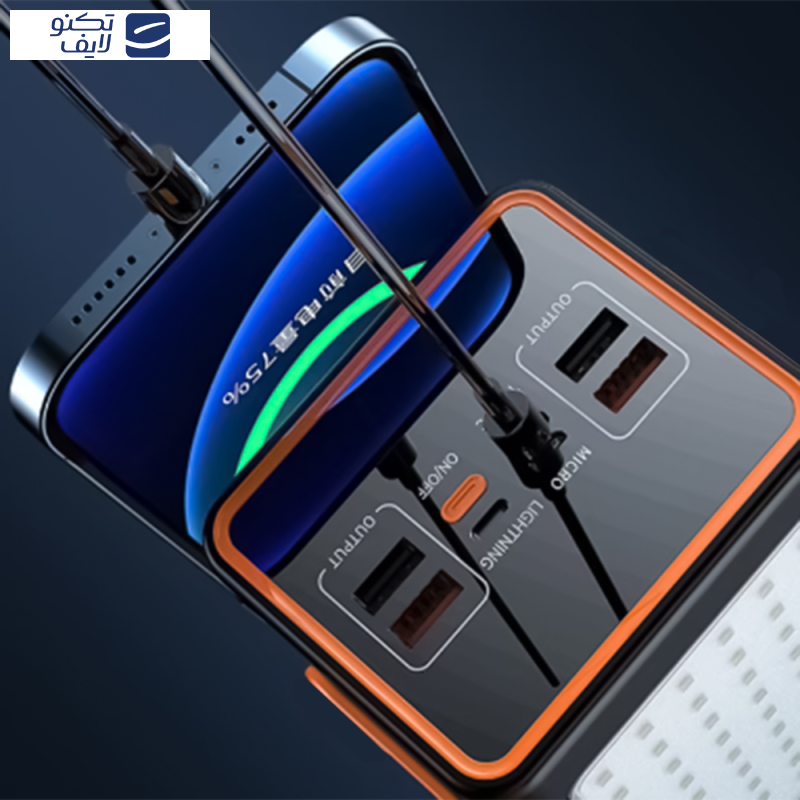 پاوربانک پی زد ایکس مدل V89 Fast Charge 22.5W ظرفیت 50000 میلی آمپر ساعت پاوربانک پی زد ایکس مدل V89 Fast Charge 22.5W ظرفیت 50000 میلی آمپر ساعت