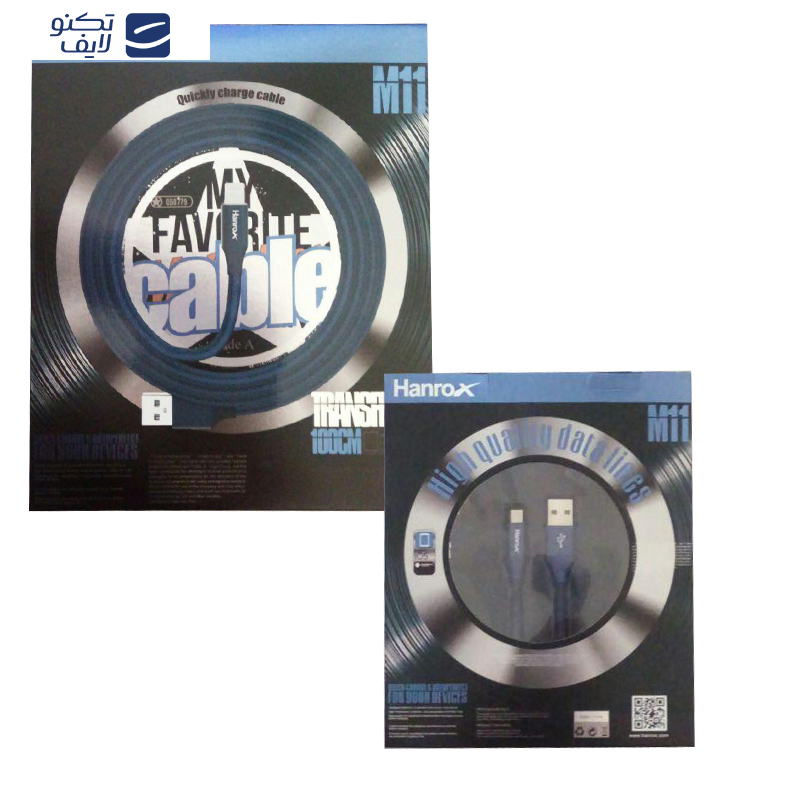 کابل تبدیل USB به microUSB هانروکس مدل M11 طول 1 متر کابل تبدیل USB به microUSB هانروکس مدل M11 طول 1 متر