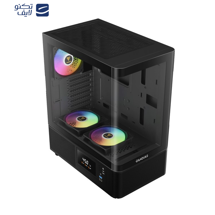 کیس کامپیوتر گیمینگ گیم دیاس مدل ATLAS E2 CG BK کیس کامپیوتر گیمینگ گیم دیاس مدل ATLAS E2 CG BK