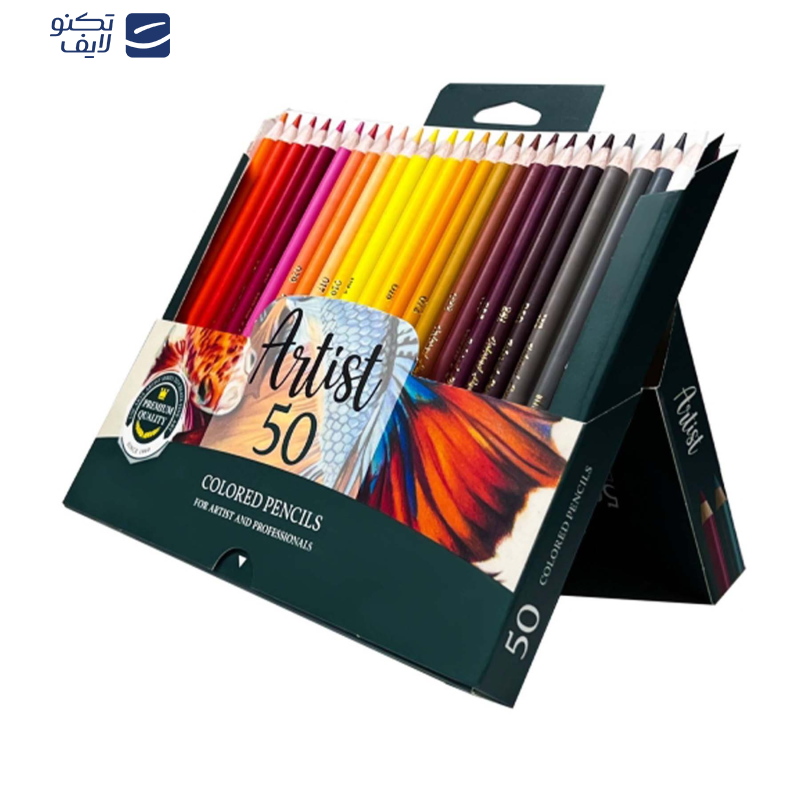 مداد رنگی 50 رنگ آریا مدل آرتیست طرح گل مداد رنگی 50 رنگ آریا مدل آرتیست طرح گل