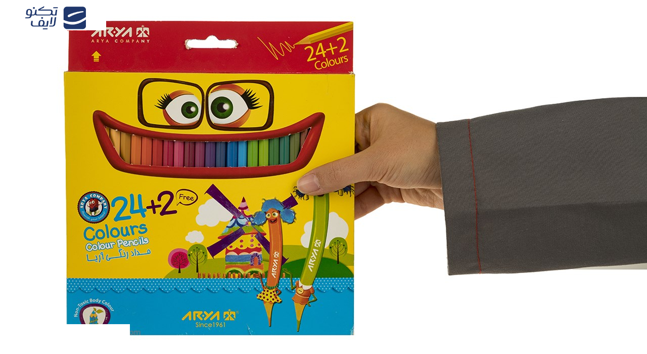 مداد رنگی 2+24 رنگ آریا مدل 3017 مداد رنگی 2+24 رنگ آریا مدل 3017