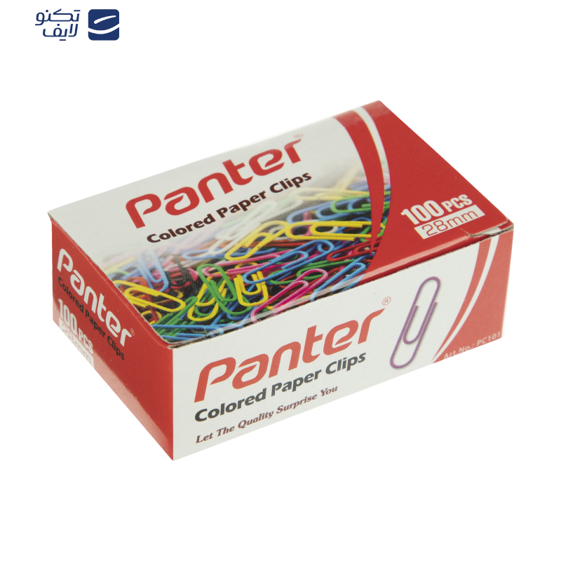 گیره کاغذ پنتر مدل رنگی سایز 28 میلی متر - بسته 100 عددی گیره کاغذ پنتر مدل رنگی سایز 28 میلی متر - بسته 100 عددی