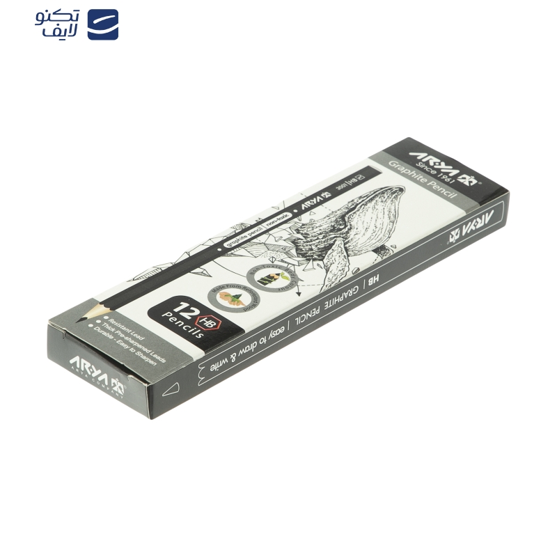 مداد مشکی آریا کد 3001 بسته 12 عددی مداد مشکی آریا کد 3001 بسته 12 عددی