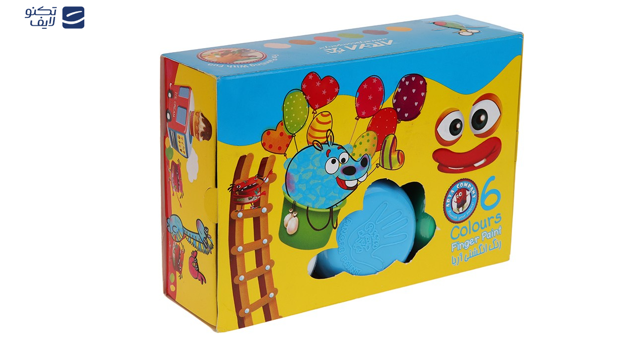 رنگ انگشتی 6 رنگ آریا مدل 7003- حجم 300 میلی لیتر رنگ انگشتی 6 رنگ آریا مدل 7003- حجم 300 میلی لیتر