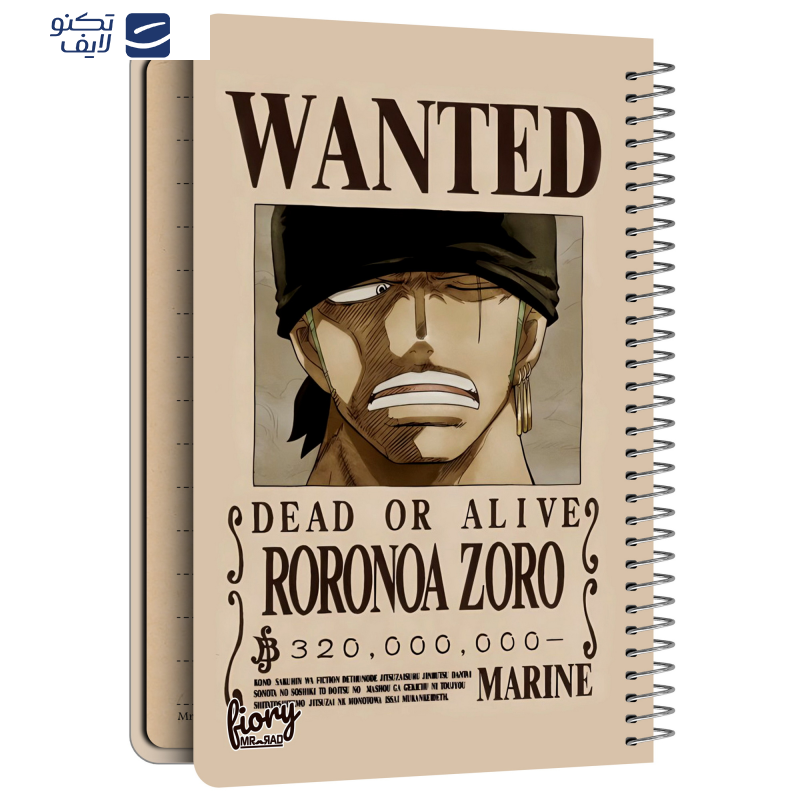 دفترچه یادداشت مستر راد مدل cheeck box طرح انیمه وان پیس کد ZORO 2218 دفترچه یادداشت مستر راد مدل cheeck box طرح انیمه وان پیس کد ZORO 2218
