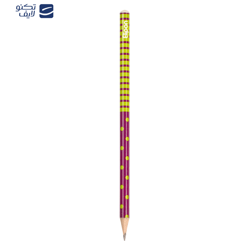 مداد مشکی الیپون مدل فانتزی گرد کد 8101612 بسته 12 عددی 