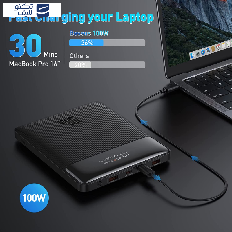 پاوربانک بیسوس مدل BALDE HIGH POWER DIGITAL DISPALY PPBL000201 100W ظرفیت 20000 میلی آمپر ساعت پاوربانک بیسوس مدل BALDE HIGH POWER DIGITAL DISPALY PPBL000201 100W ظرفیت 20000 میلی آمپر ساعت