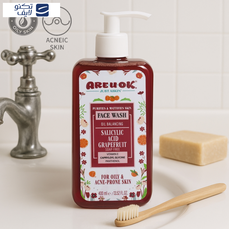 ژل شست‌وشوی صورت آریو اکی مدل تنظیم کننده چربی مناسب پوست‌های چرب و آکنه دار حجم 400 میلی‌لیتر