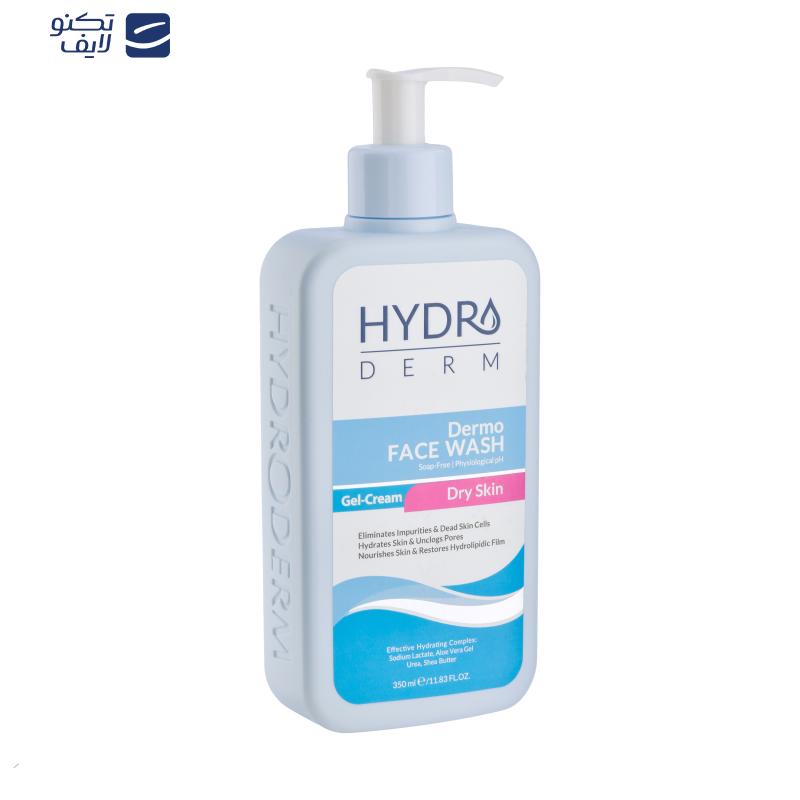 کرم ژل شستشو صورت هیدرودرم، سازگار با پوستهای خشک و حساس، با خاصیت پاک کننده آلودگی و سلولهای مرده پوست، آبرسان، بازکننده منافذ پوست، متعادل کننده چربی پوست، بدون صابون، دارای ژل آلوئهورا، اوره، شی باتر، سدیم لاکتات، حجم 350 میلیلیتر، مدل Dermo کرم ژل شستشو صورت هیدرودرم، سازگار با پوستهای خشک و حساس، با خاصیت پاک کننده آلودگی و سلولهای مرده پوست، آبرسان، بازکننده منافذ پوست، متعادل کننده چربی پوست، بدون صابون، دارای ژل آلوئهورا، اوره، شی باتر، سدیم لاکتات، حجم 350 میلیلیتر، مدل Dermo