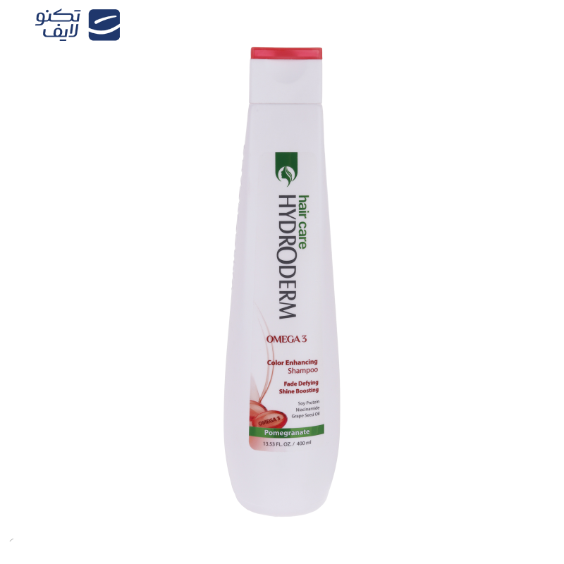 شامپو تثبیت کننده رنگ مو هیدرودرم مدل Pomegranate مناسب موهای رنگ شده حجم 400 میلی لیتر