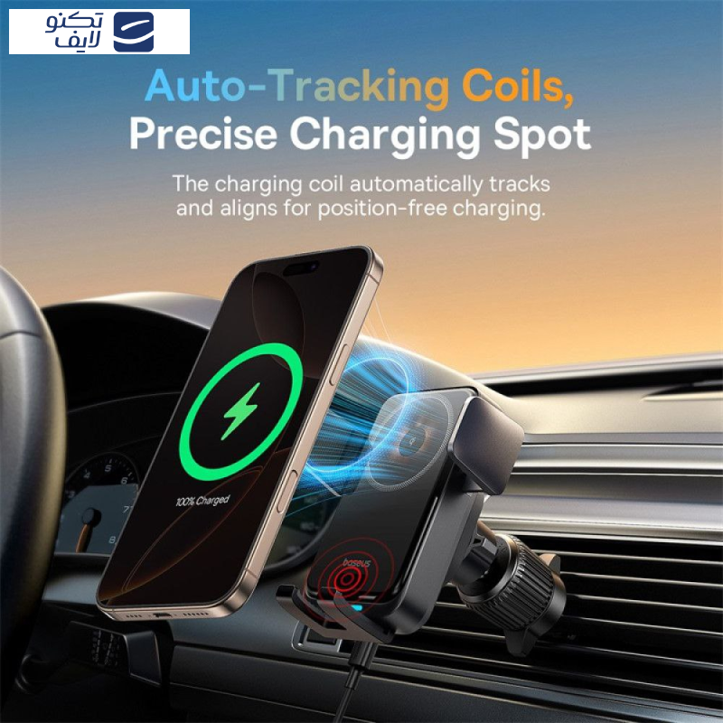 پایه نگهدارنده و شارژر بی سیم گوشی موبایل بیسوس مدل Wisdom Pro BS-CM051 پایه نگهدارنده و شارژر بی سیم گوشی موبایل بیسوس مدل Wisdom Pro BS-CM051