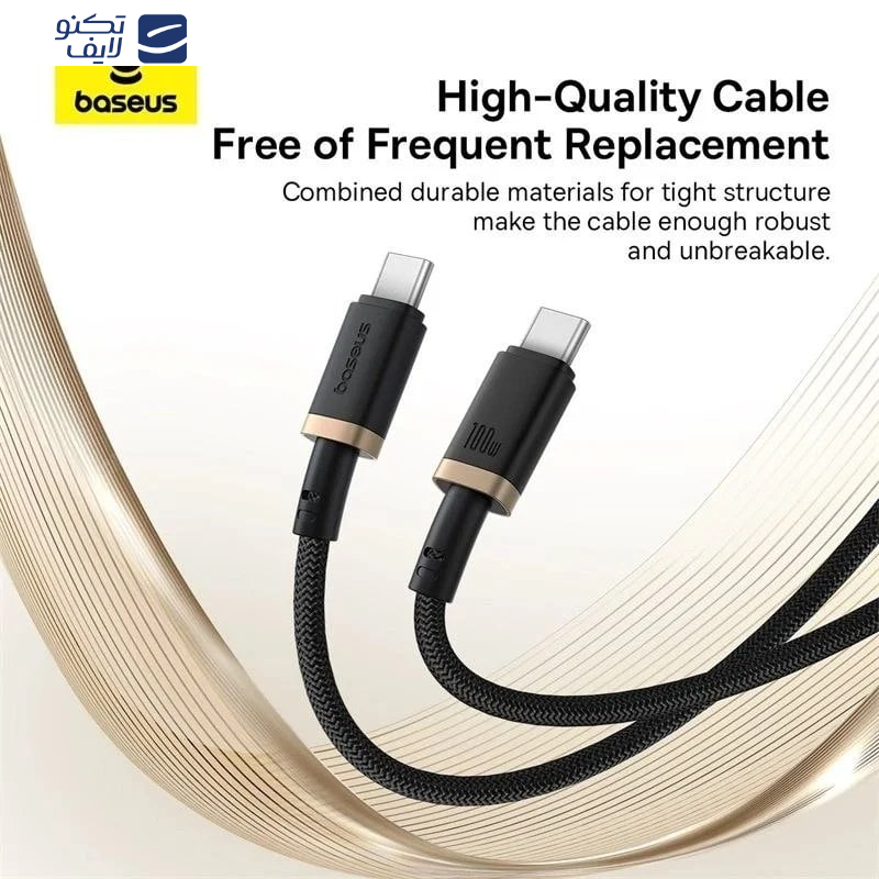 کابل USB-C بیسوس مدل BASEUS Dura Series 100W طول 1 متر کابل USB-C بیسوس مدل BASEUS Dura Series 100W طول 1 متر
