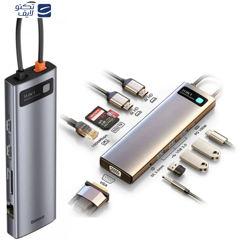 هاب 11 پورت باسئوس مدل CAHUB-CT0G هاب 11 پورت باسئوس مدل CAHUB-CT0G