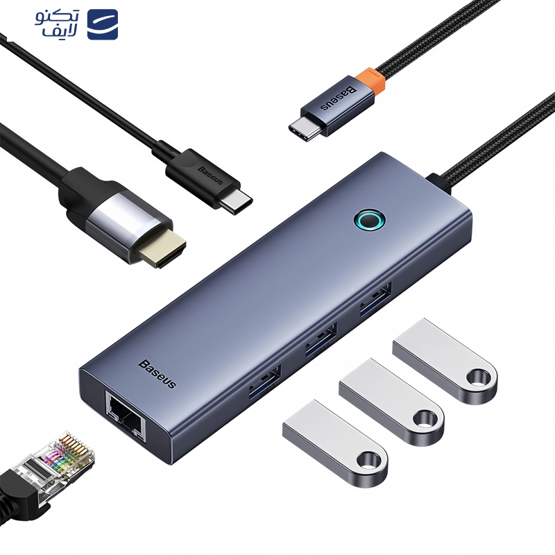 هاب 6 پورت USB-C بیسوس مدل BS-OH151 هاب 6 پورت USB-C بیسوس مدل BS-OH151
