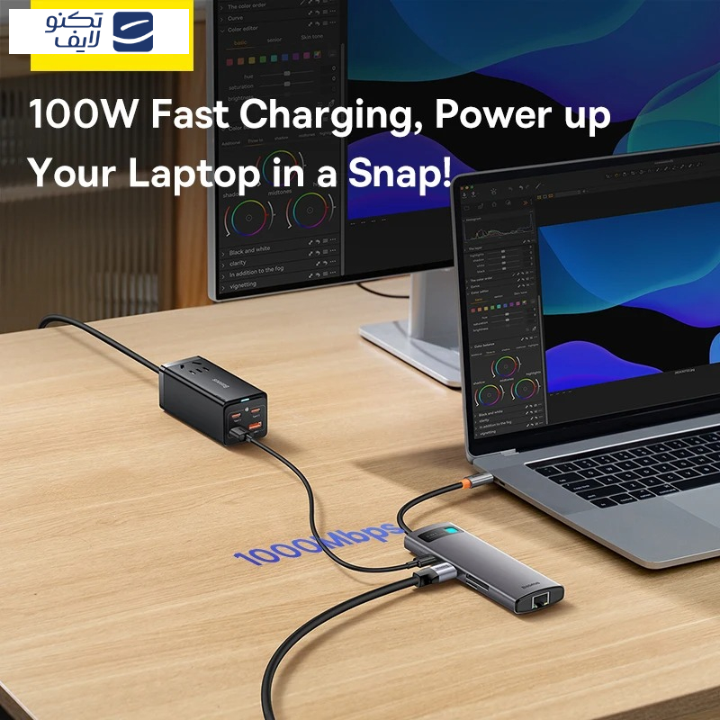 هاب 8 پورت USB-C بیسوس مدل BS-OH102 هاب 8 پورت USB-C بیسوس مدل BS-OH102