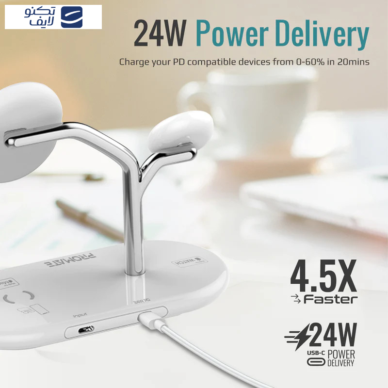 شارژر بی سیم پرومیت مدل SYNERGY.WHITE