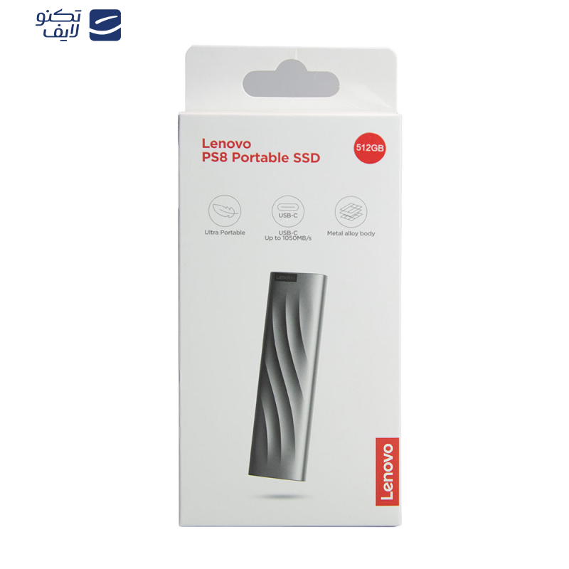 اس اس دی اکسترنال لنوو مدل PS8 ظرفیت 512 گیگابایت رابط USB 3.2 Gen2