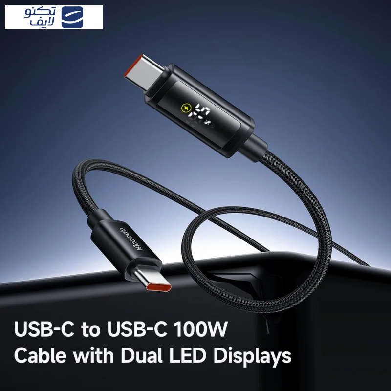 کابل USB-C مک دودو مدل Dual LED Displays 100W طول 1.2 متر