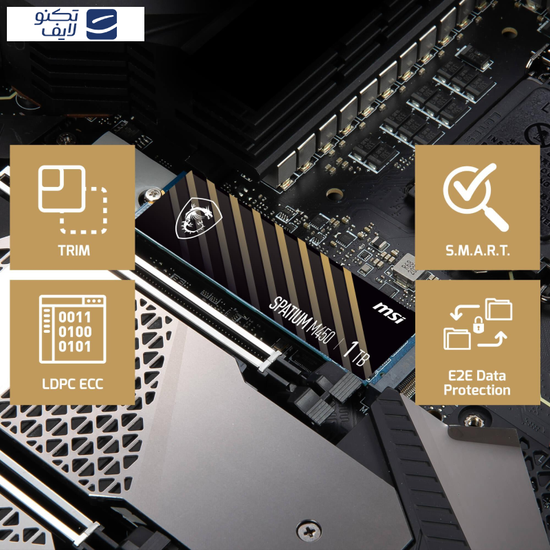اس اس دی اینترنال PCIe Gen4 x4 ام اس آی مدل SPATIUM M450 ظرفیت 1 ترابایت