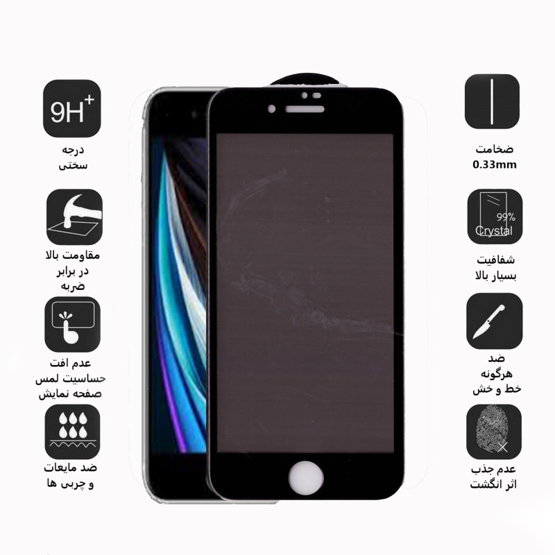 گلس گوشی اپل آیفون Se 2020 بوف حریم شخصی مدل Pr33 گلس گوشی اپل آیفون Se 2020 بوف حریم شخصی مدل Pr33