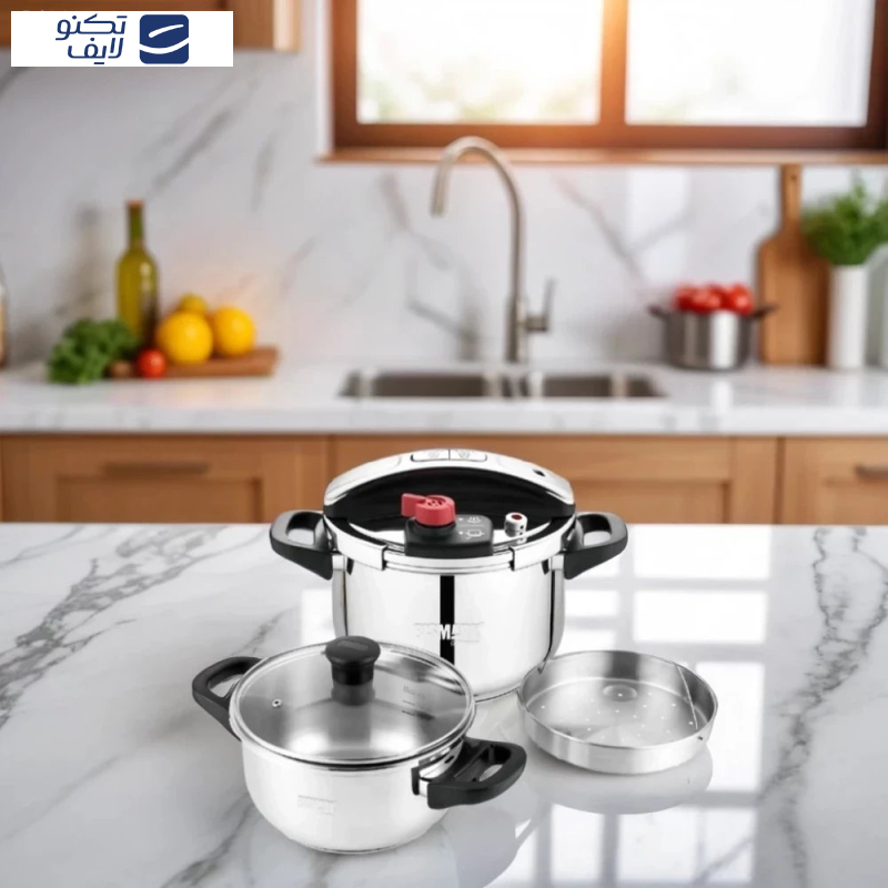 زودپز دوقلو بیسمارک مدل BM220 گنجایش 4 و7 لیتر