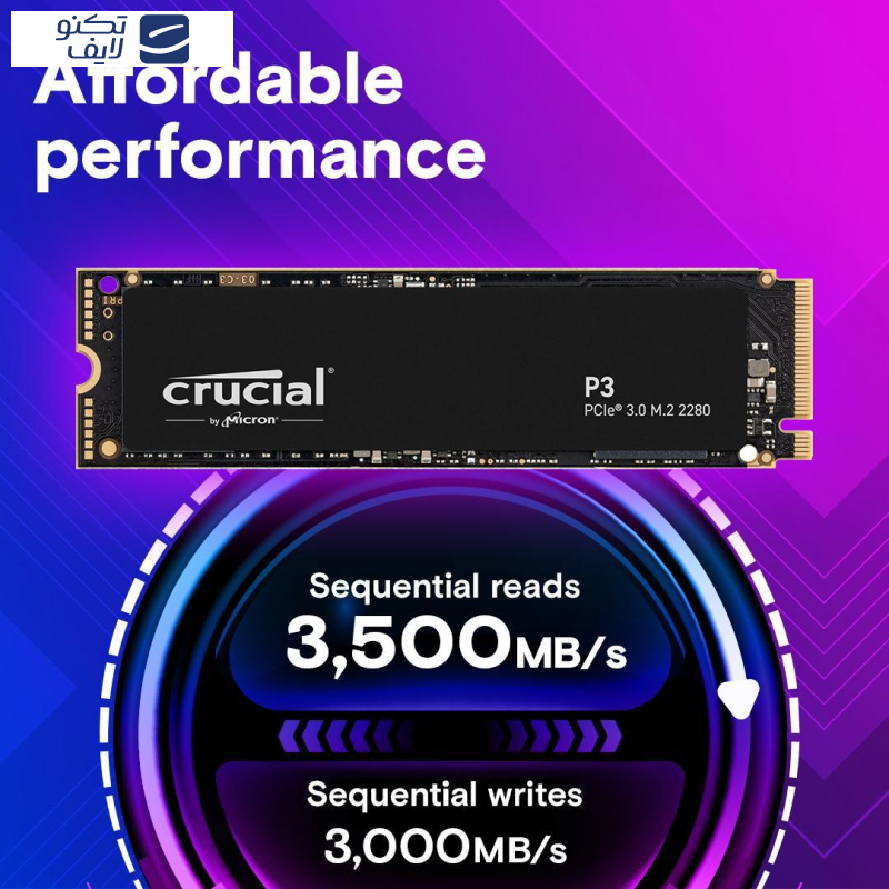 اس اس دی اینترنال کروشیال مدل P3 PCIe M.2 2280 ظرفیت دو ترابایت اس اس دی اینترنال کروشیال مدل P3 PCIe M.2 2280 ظرفیت دو ترابایت