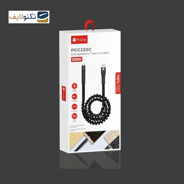 کابل تبدیل USB به USB-C پرووان مدل PCC220 طول 1.2 متر  کابل تبدیل USB به USB-C پرووان مدل PCC220 طول 1.2 متر