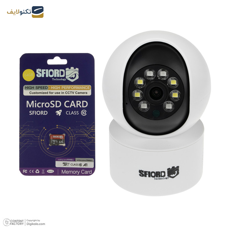 دوربین مداربسته تحت شبکه اسفیورد مدل Z225 به همراه کارت حافظه 64 گیگابایتی