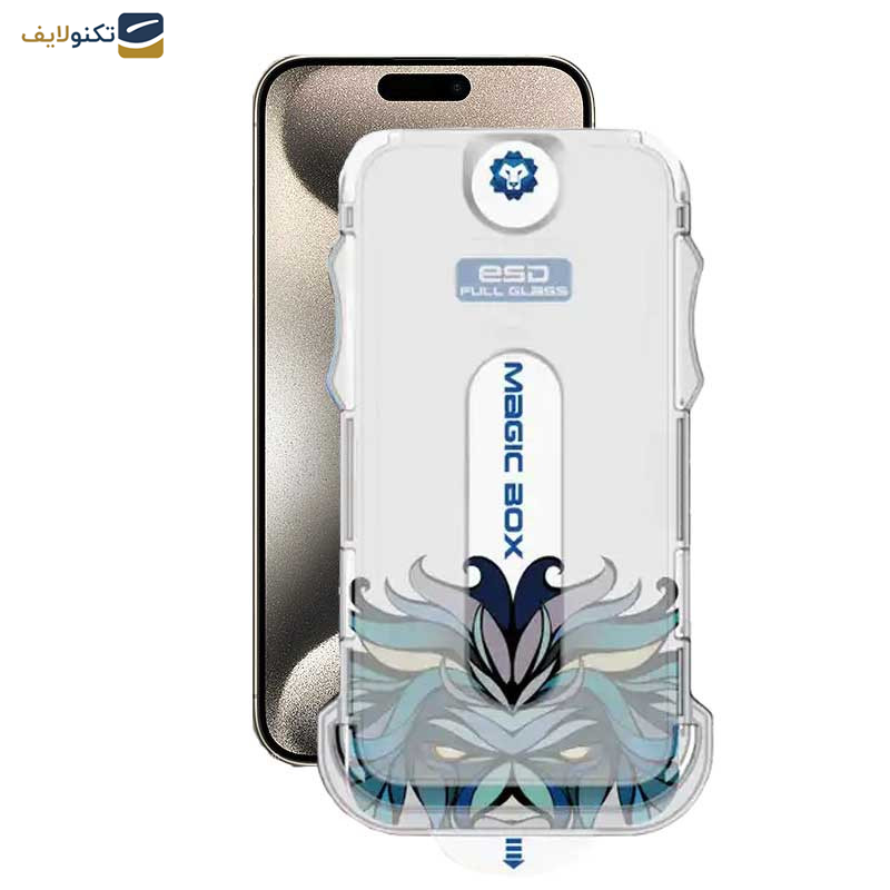 محافظ صفحه نمایش اپیکوی مدل Lion ESD Easy Install مناسب برای گوشی موبایل اپل iPhone 15 Pro Max به همراه کیت نصب محافظ صفحه نمایش اپیکوی مدل Lion ESD Easy Install مناسب برای گوشی موبایل اپل iPhone 15 Pro Max به همراه کیت نصب