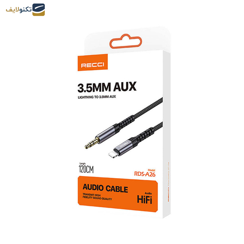 کابل تبدیل لایتنینگ به جک 3.5 میلیمتری رسی مدل RDS-A26 طول 1.2 متر کابل تبدیل لایتنینگ به جک 3.5 میلیمتری رسی مدل RDS-A26 طول 1.2 متر
